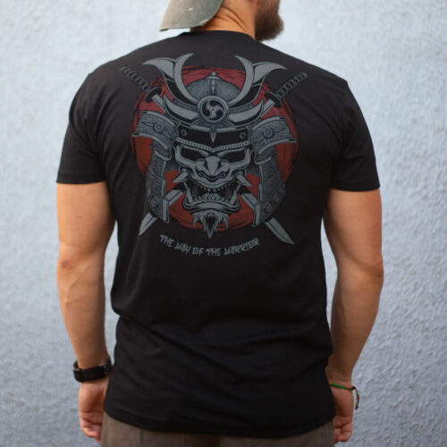 Man's T-shirt Samurai Biker Brutal. War in Ukraine Patriotic