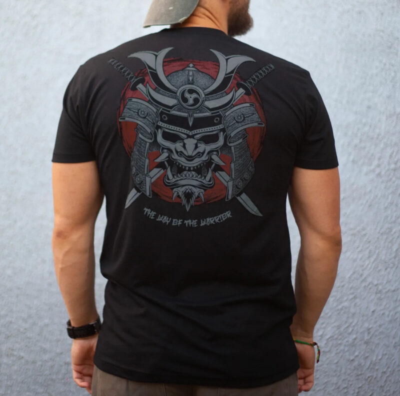 Man's T-shirt Samurai Biker Brutal. War in Ukraine Patriotic