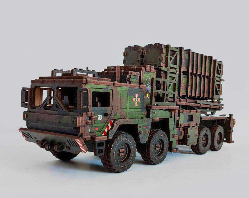 Patriot air defense system Wooden Puzzle With Ukrainian Army Eblems 1/35 - Image 2