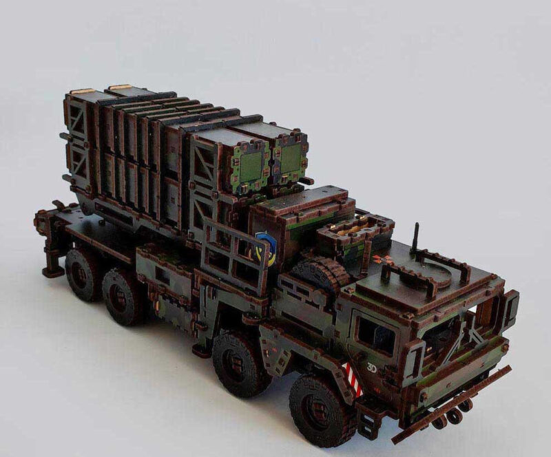 Patriot air defense system Wooden Puzzle With Ukrainian Army Eblems 1/35 - Image 3