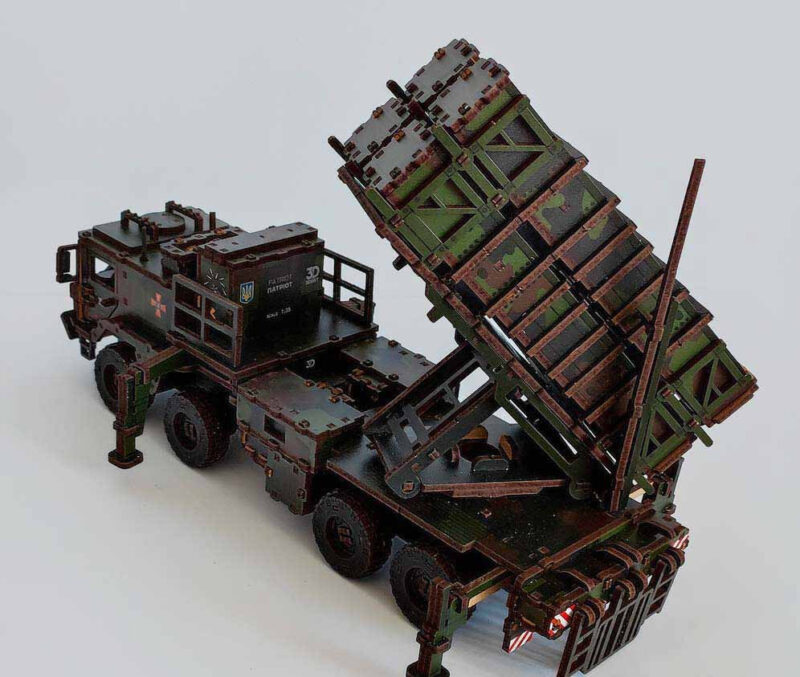 Patriot air defense system Wooden Puzzle With Ukrainian Army Eblems 1/35 - Image 5