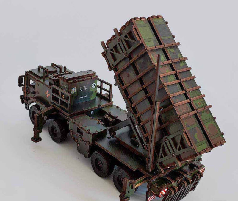 Patriot air defense system Wooden Puzzle With Ukrainian Army Eblems 1/35 - Image 6