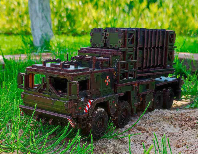 Patriot air defense system Wooden Puzzle With Ukrainian Army Eblems 1/35 - Image 8