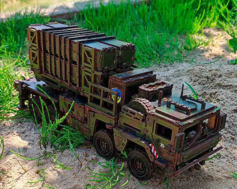 Patriot air defense system Wooden Puzzle With Ukrainian Army Eblems 1/35 - Image 9