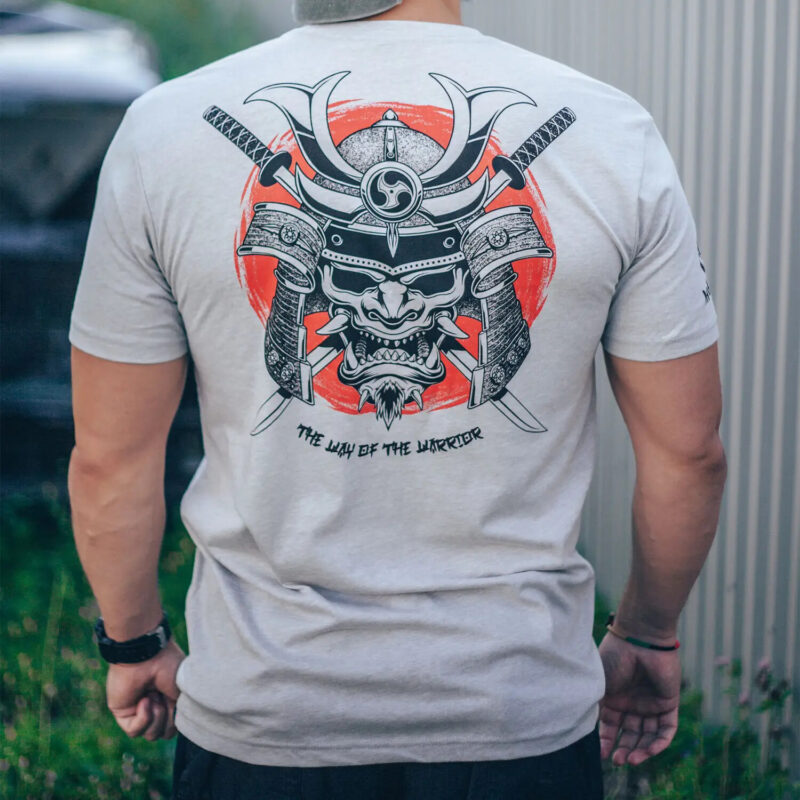 Man's T-shirt Samurai Biker Brutal. War in Ukraine Patriotic - Image 5