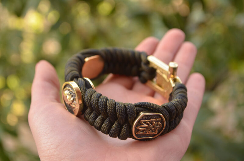 Bracelet Survival Paracord Jewelry "Cossack Trident ". UNITED24 Brave Ukraine - Image 2