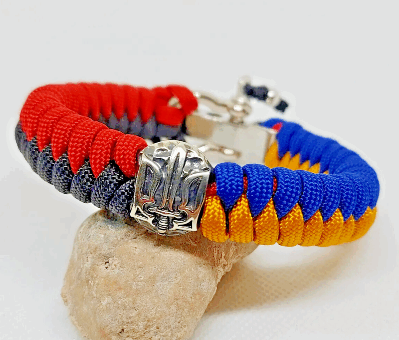 Bracelet Survival Paracord Jewelry "SLAVA UKRAINI TRIDENT". UNITED24 Ukraine - Image 2