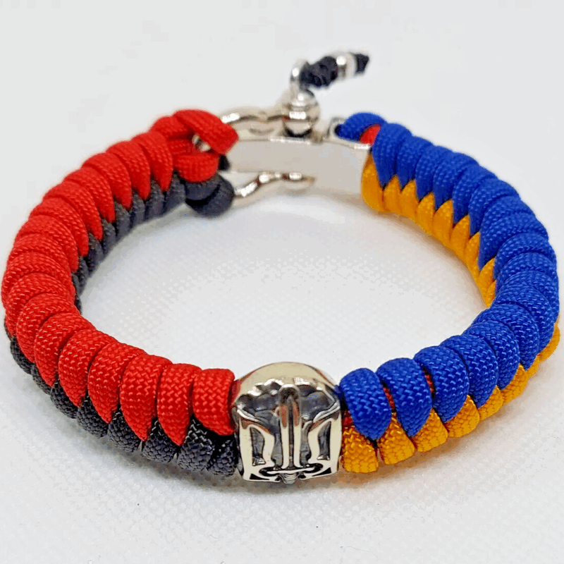 Bracelet Survival Paracord Jewelry "SLAVA UKRAINI TRIDENT". UNITED24 Ukraine - Image 3