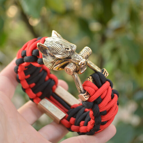 Bracelet Survival Paracord Jewelry Wolf SOF UA. Special Operations Force Ukraine