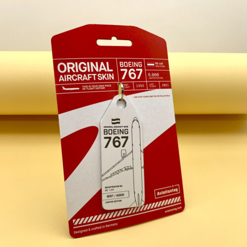 Fuselage Aircraft Original Skin Tag Keychain Tag Boeing 767 Austrian Airlines OE