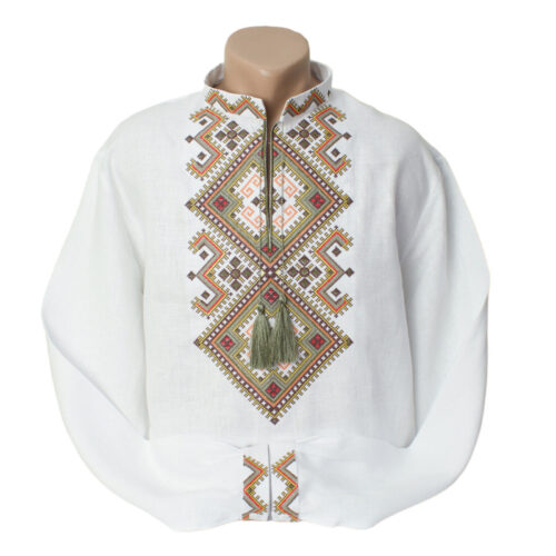 Men Linen Individual Tailoring Shirt Vyshyvanka Embroidery Traditional Ukrainian