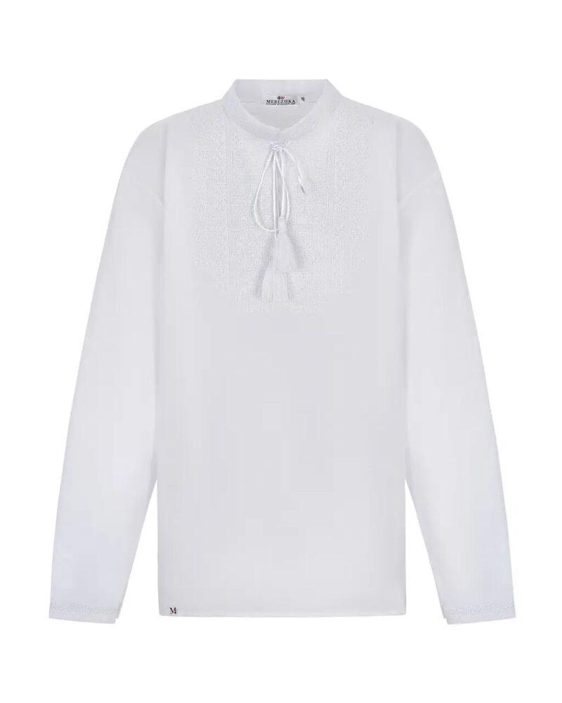 Men’s Cotton+Linen Shirt Traditional Ukrainian Vyshyvanka Embroidery "Zirka" - Image 3