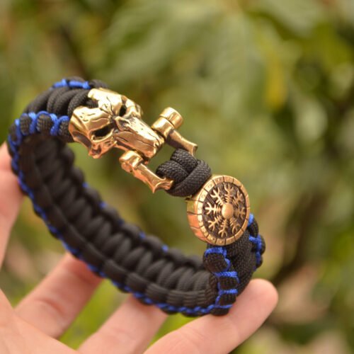Bracelet Survival Paracord Jewelry Brutal "Rune Skull". UNITED24 Brave Ukraine