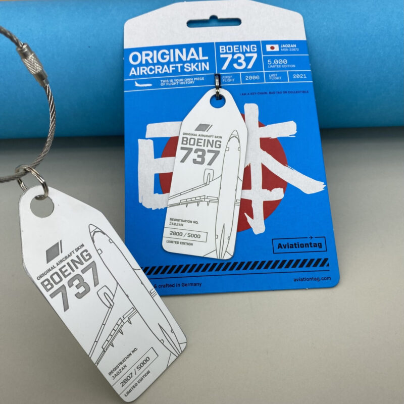 Fuselage Aircraft Original Skin Tag Keychain Tag Boeing 737 ANA