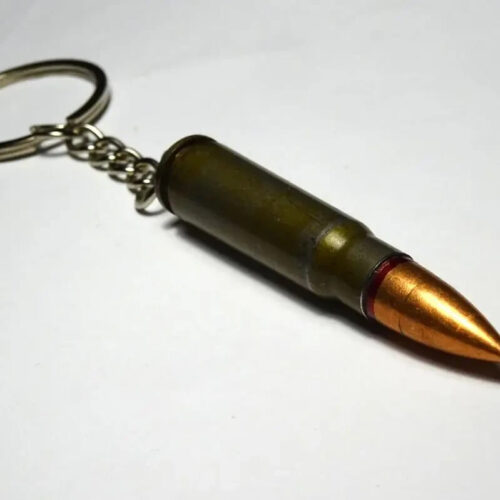 Keychain for keys 7.62x39 AK-74 cartridge for a backpack
