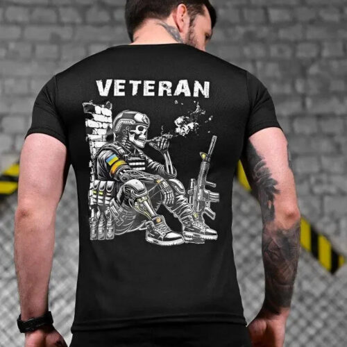 Man's T-shirt Veteran War in Ukraine Patriotic