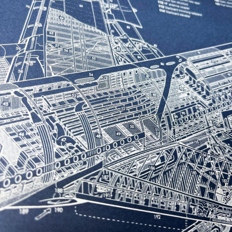 Poster Boeing 777 Blueprint. Thick blue paper - Image 3