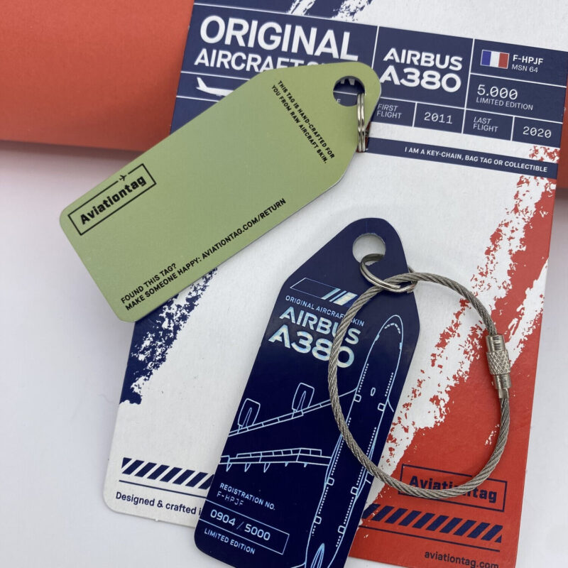 Fuselage Aircraft Original Skin Tag Keychain Tag Air France Airbus A380 F-HPJF - Image 2