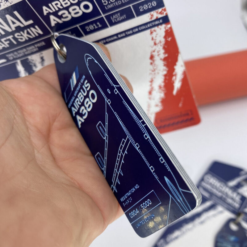 Fuselage Aircraft Original Skin Tag Keychain Tag Air France Airbus A380 F-HPJF - Image 3