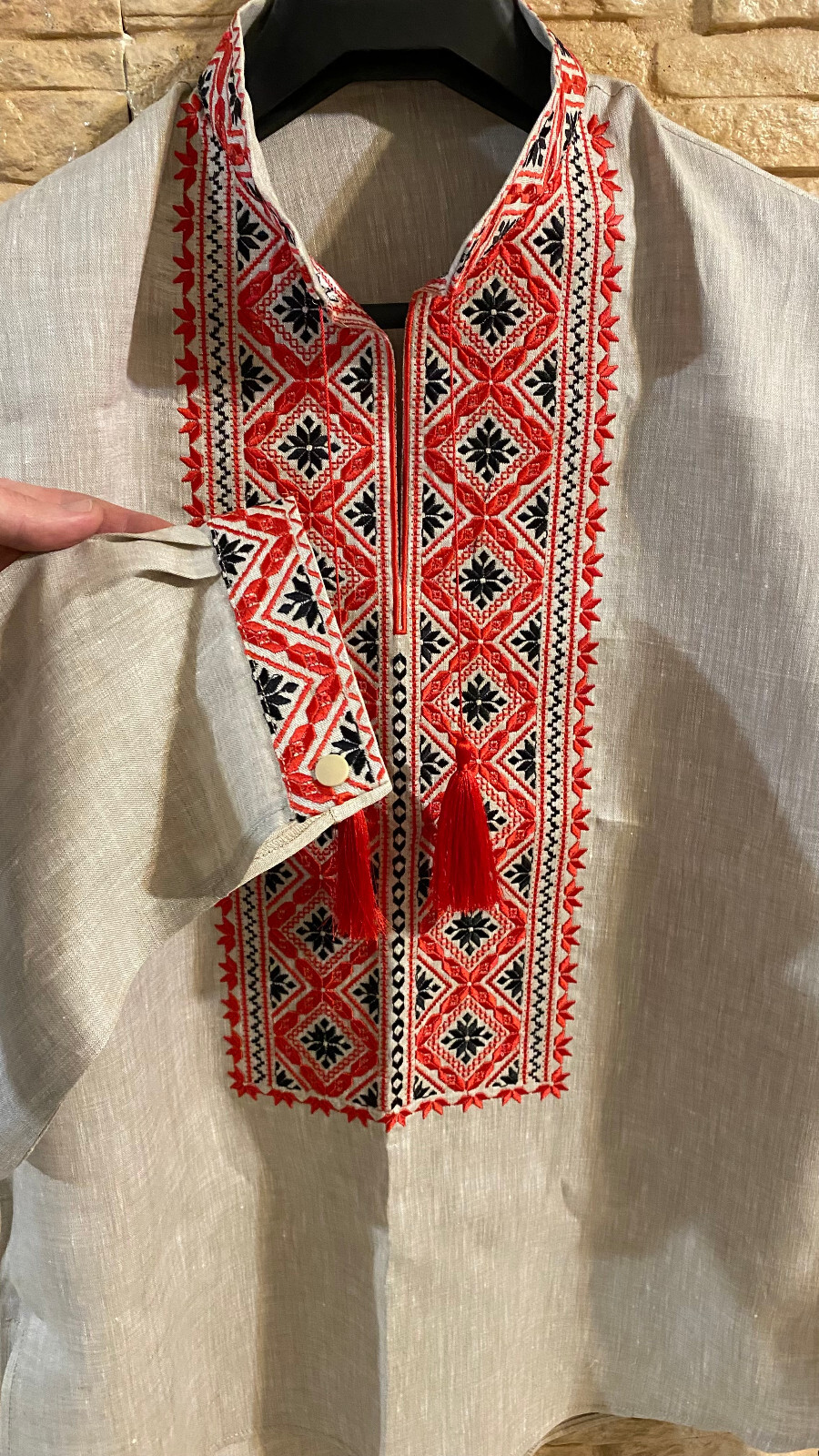 Men Linen Individual Tailoring Shirt Vyshyvanka Embroidery Traditional Ukrainian. - Image 2