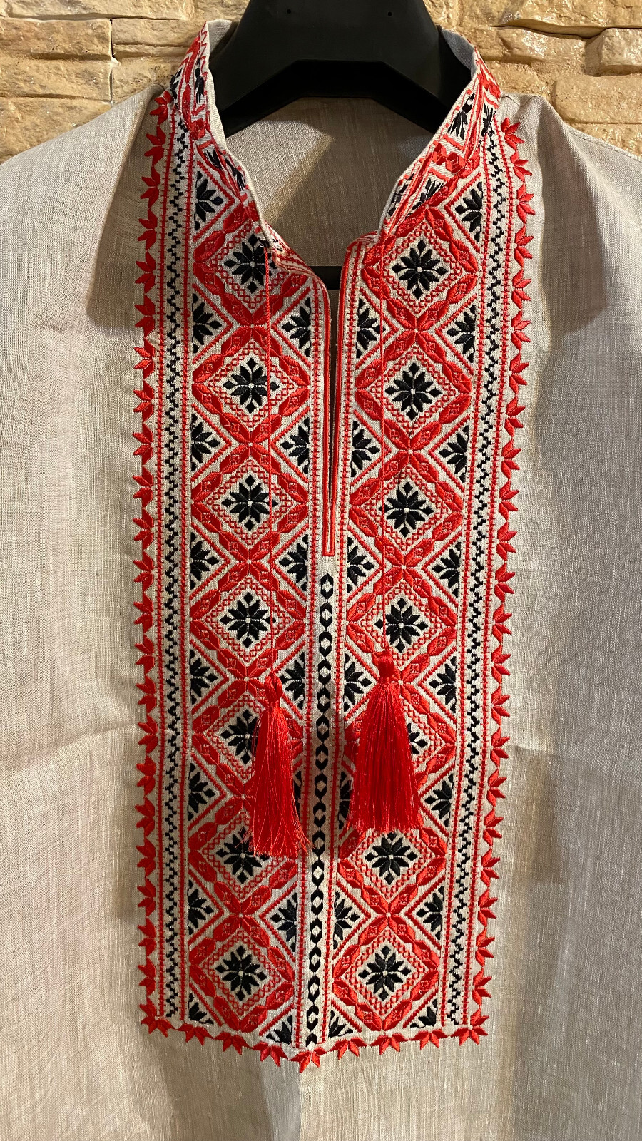 Men Linen Individual Tailoring Shirt Vyshyvanka Embroidery Traditional Ukrainian. - Image 4
