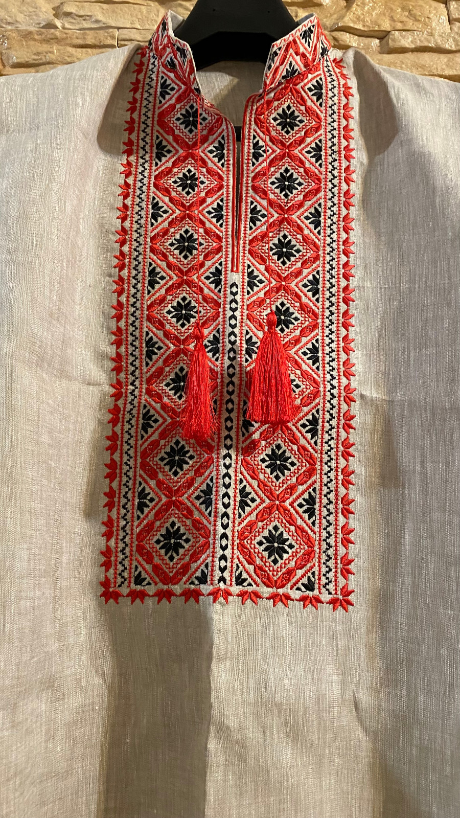 Men Linen Individual Tailoring Shirt Vyshyvanka Embroidery Traditional Ukrainian. - Image 5