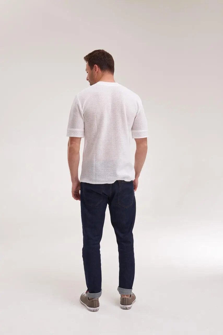 Men’s Cotton Linen T-Shirt Traditional Ukrainian Vyshyvanka Embroidery "Nazar" - Image 3