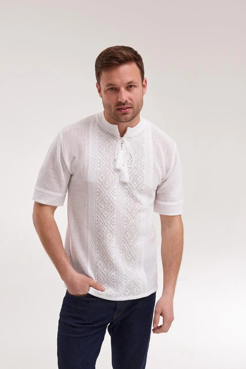 Men’s Cotton Linen T-Shirt Traditional Ukrainian Vyshyvanka Embroidery "Nazar" - Image 4