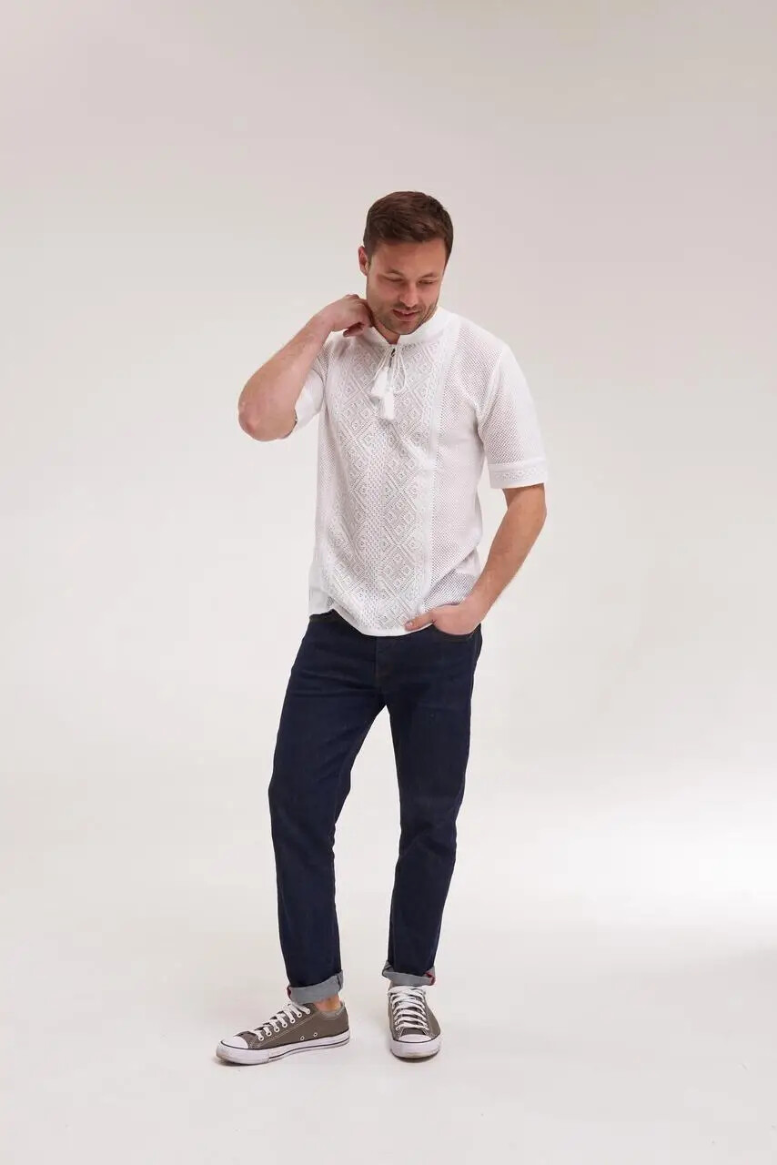 Men’s Cotton Linen T-Shirt Traditional Ukrainian Vyshyvanka Embroidery "Nazar" - Image 5