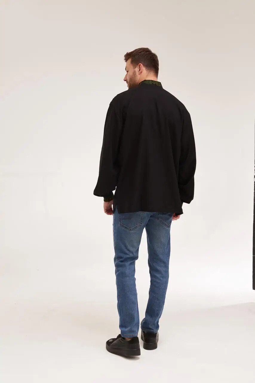 Men’s Cotton Shirt Traditional Ukrainian Vyshyvanka Embroidery Dolya - Image 4