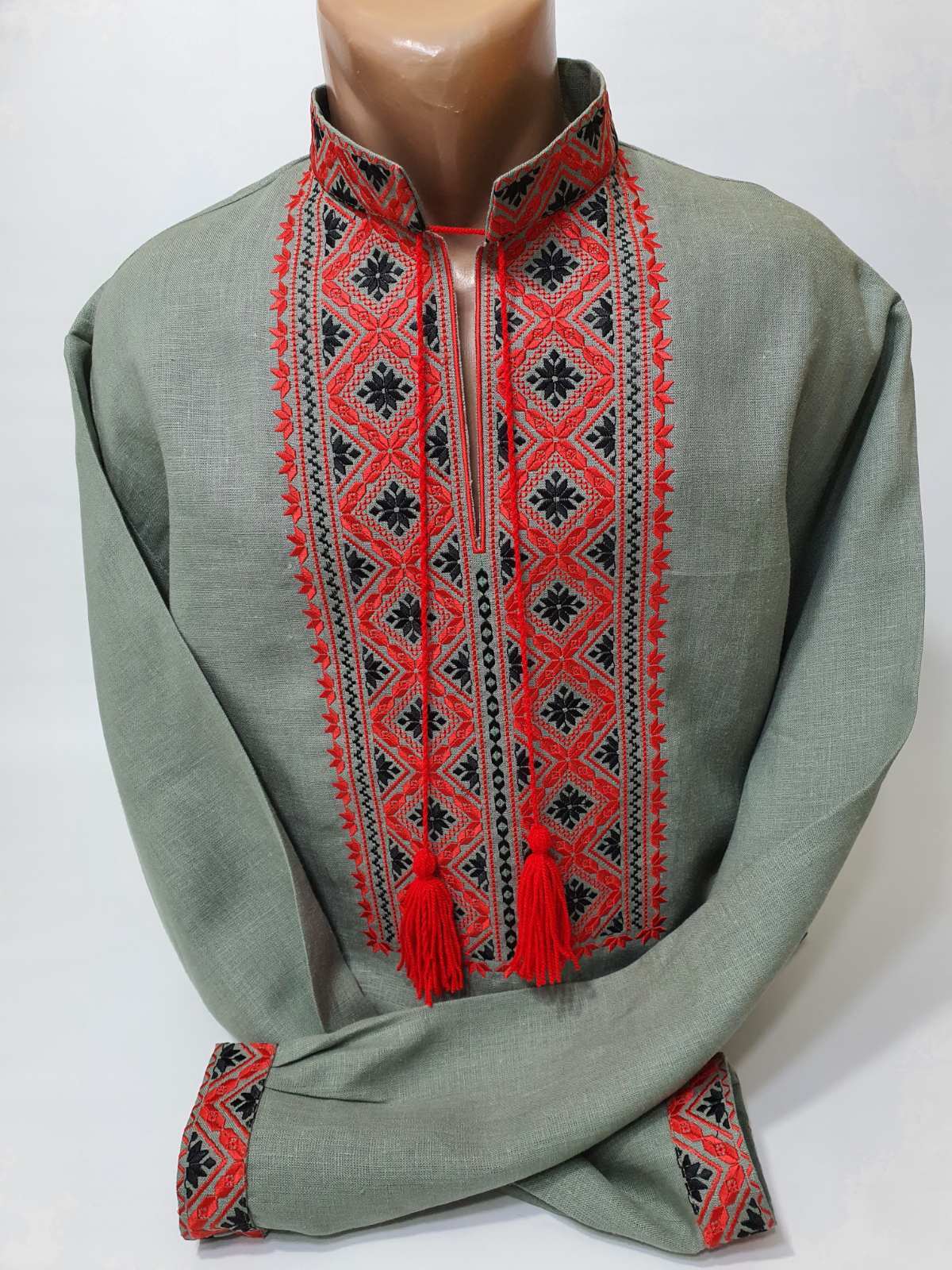 Men Linen Individual Tailoring Shirt Vyshyvanka Embroidery Traditional Ukrainian. - Image 10