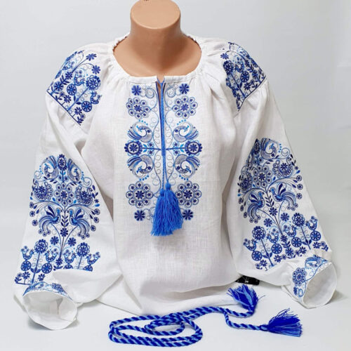Women's Linen blouse Individual Tailoring Shirt Vyshyvanka Embroidery Traditiona